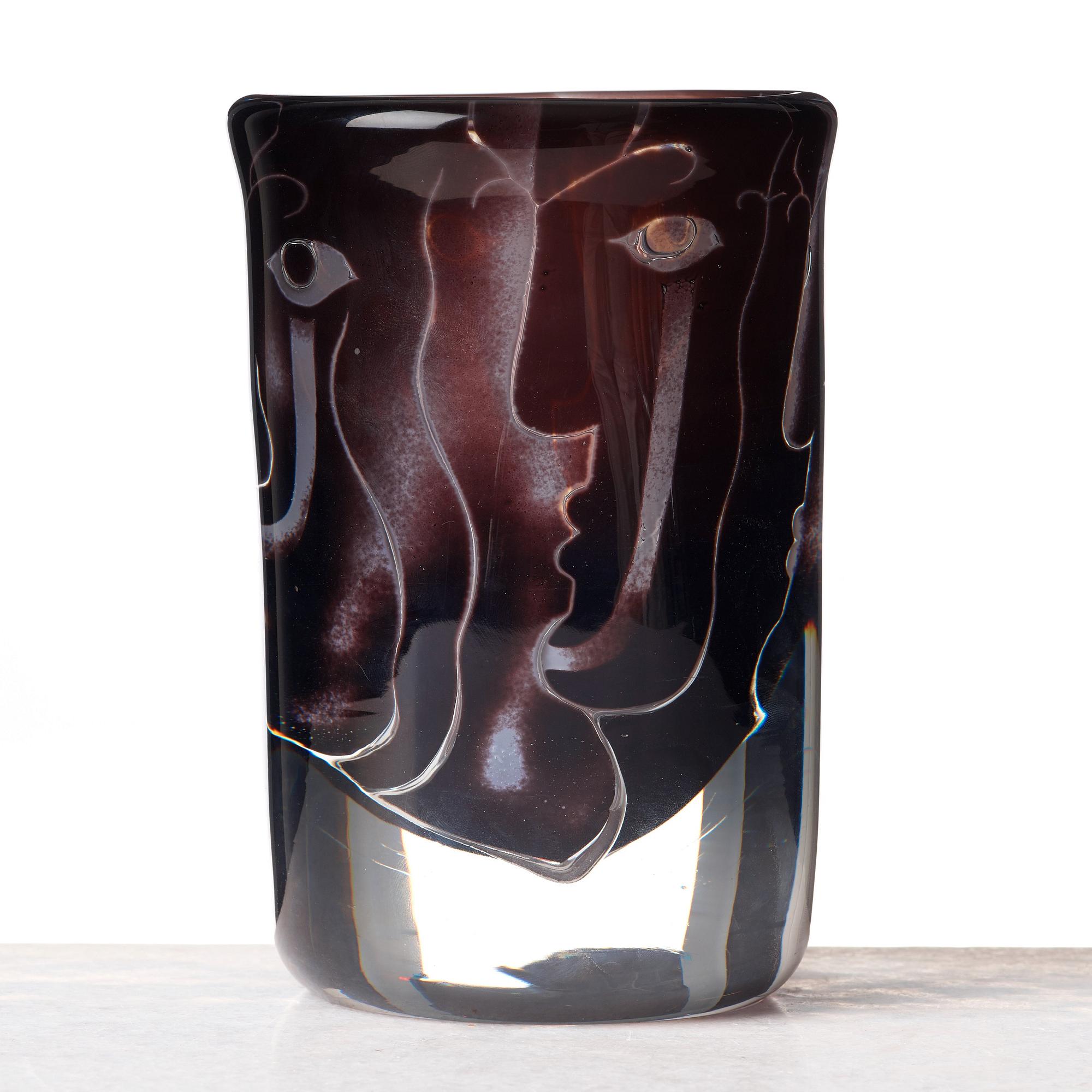 Ingeborg Lundin, vas, Ariel, "Ansikten", Orrefors 1975.