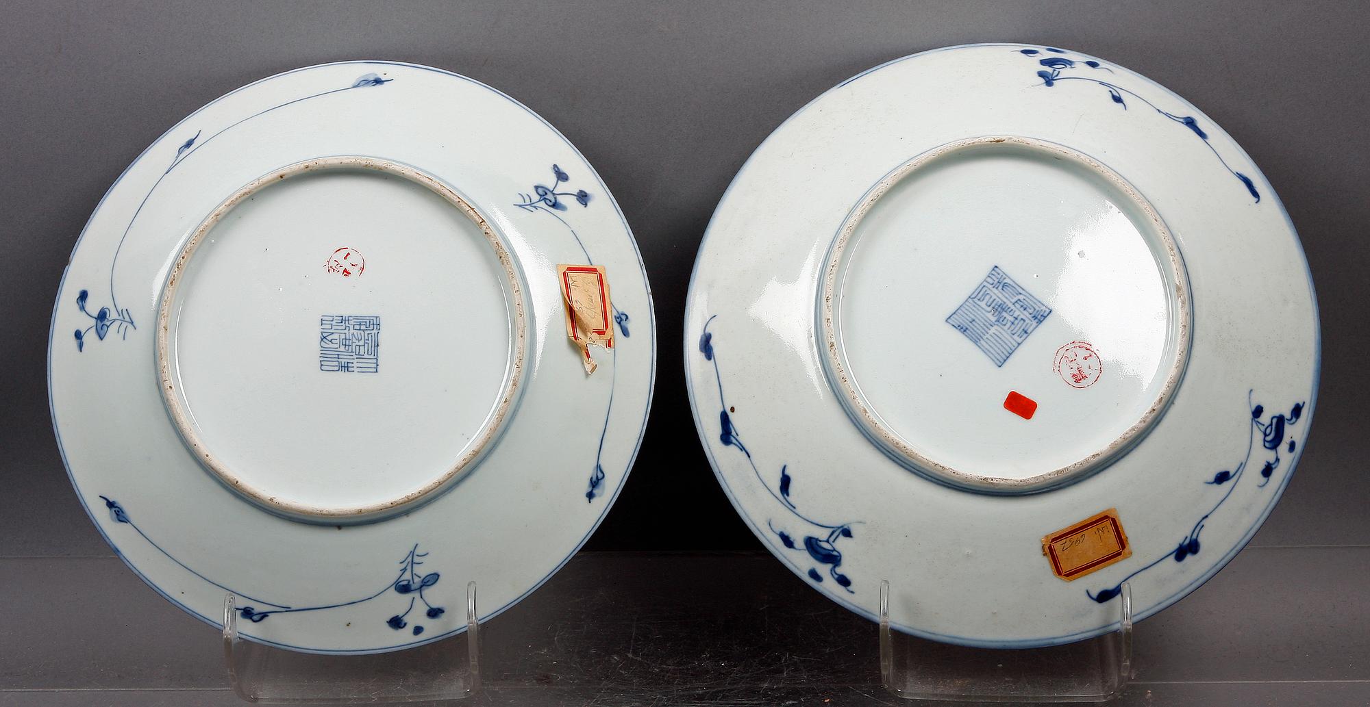 FAT, 2 st. Porslin, Kina, 1800-tal.