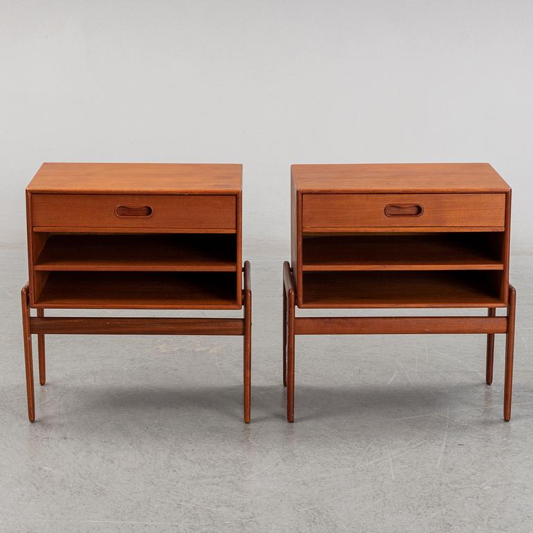 A pair of teak 1960s bedside tables, Vamo Möbelfabrik, Sonderborg, Denmark.