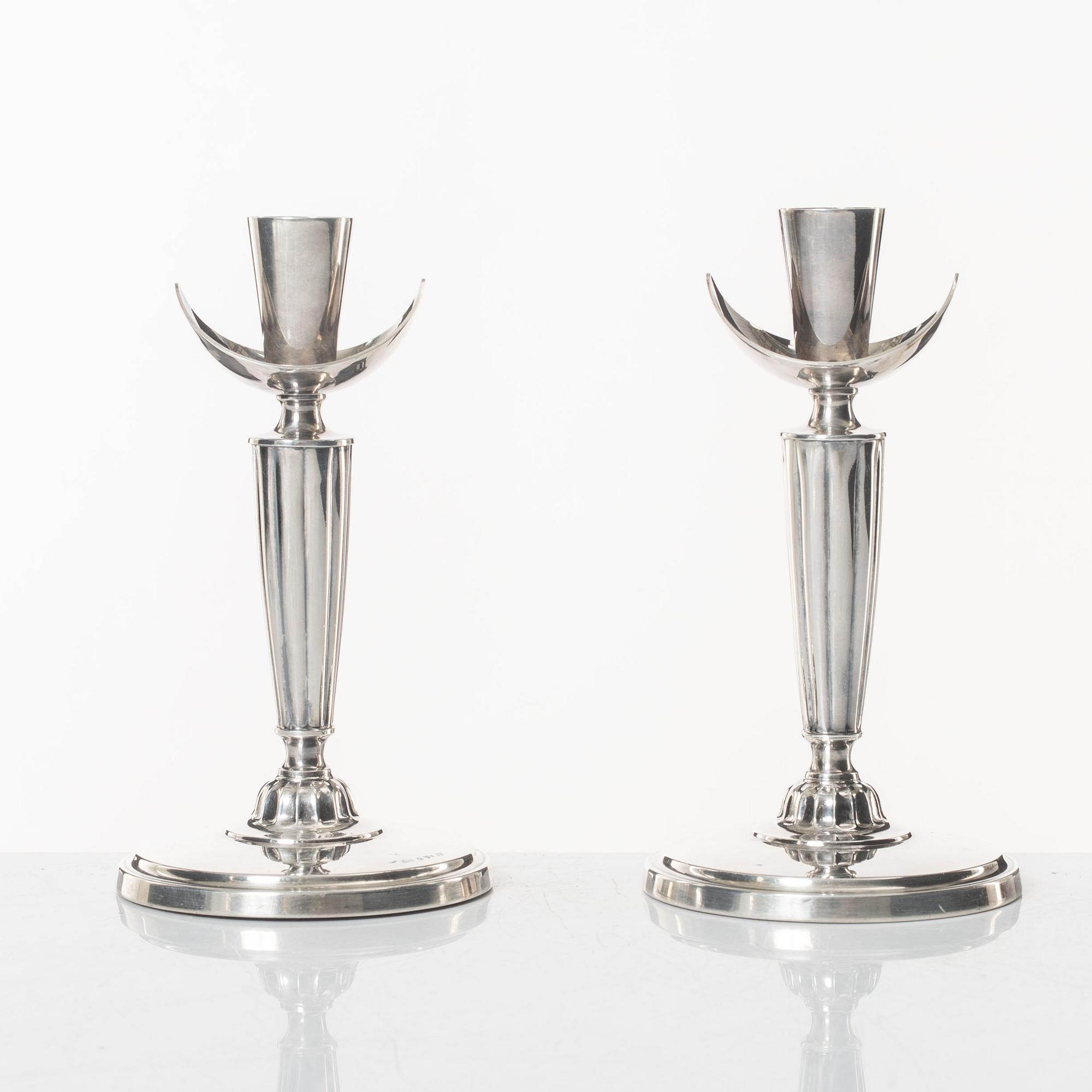 A pair of silver candlesticks, GAB, Stockholm, 1964.