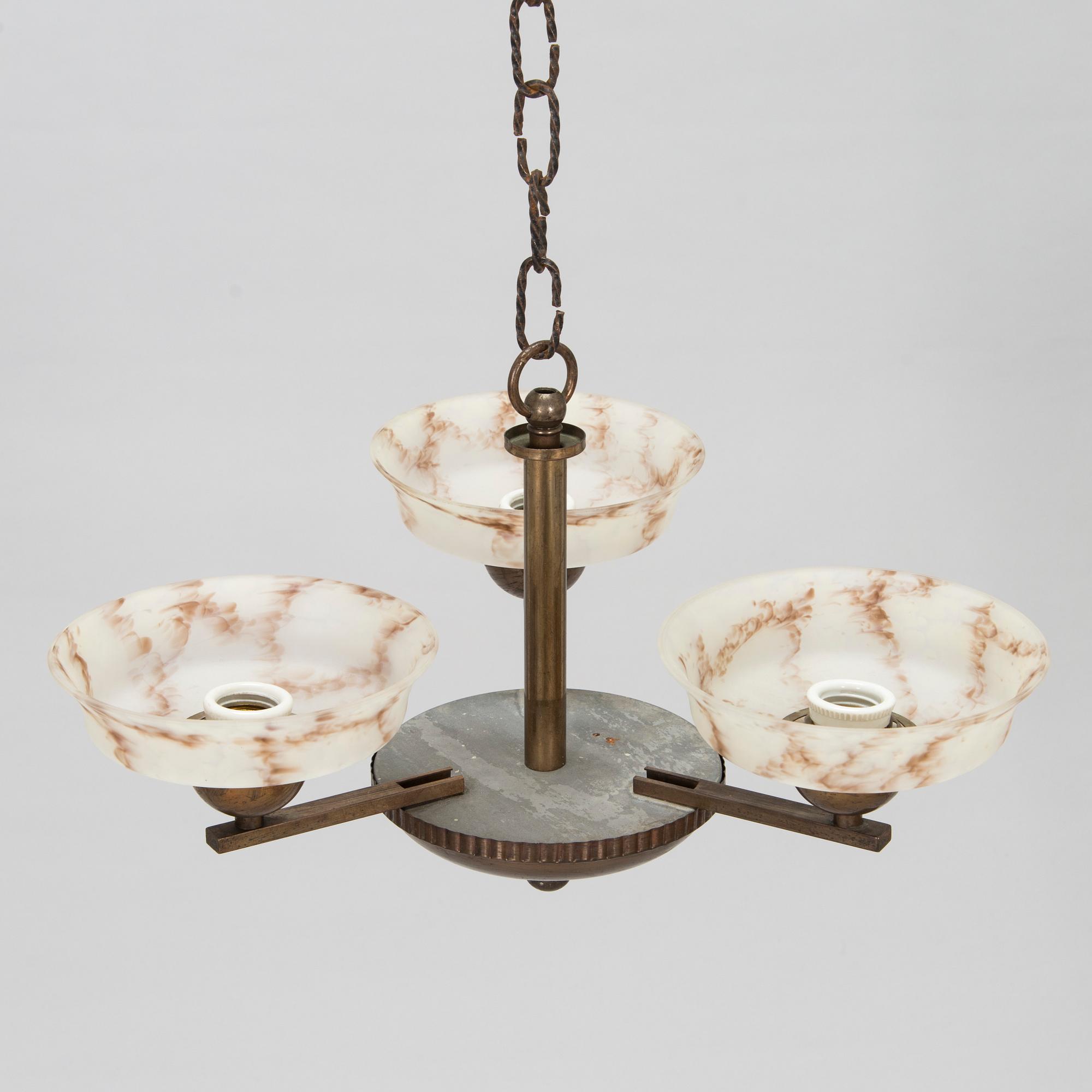 Paavo Tynell, taklampa, modell 1409/3 Taito 1930-tal.