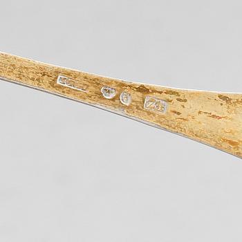 PARTI SILVER, 9 delar. B.la. Adolf Lilja, Karlskrona. 1852. Totalvikt 426.
