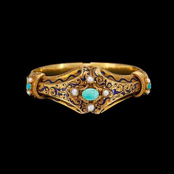 823. An antique gold bangle, Stockholm 1843.