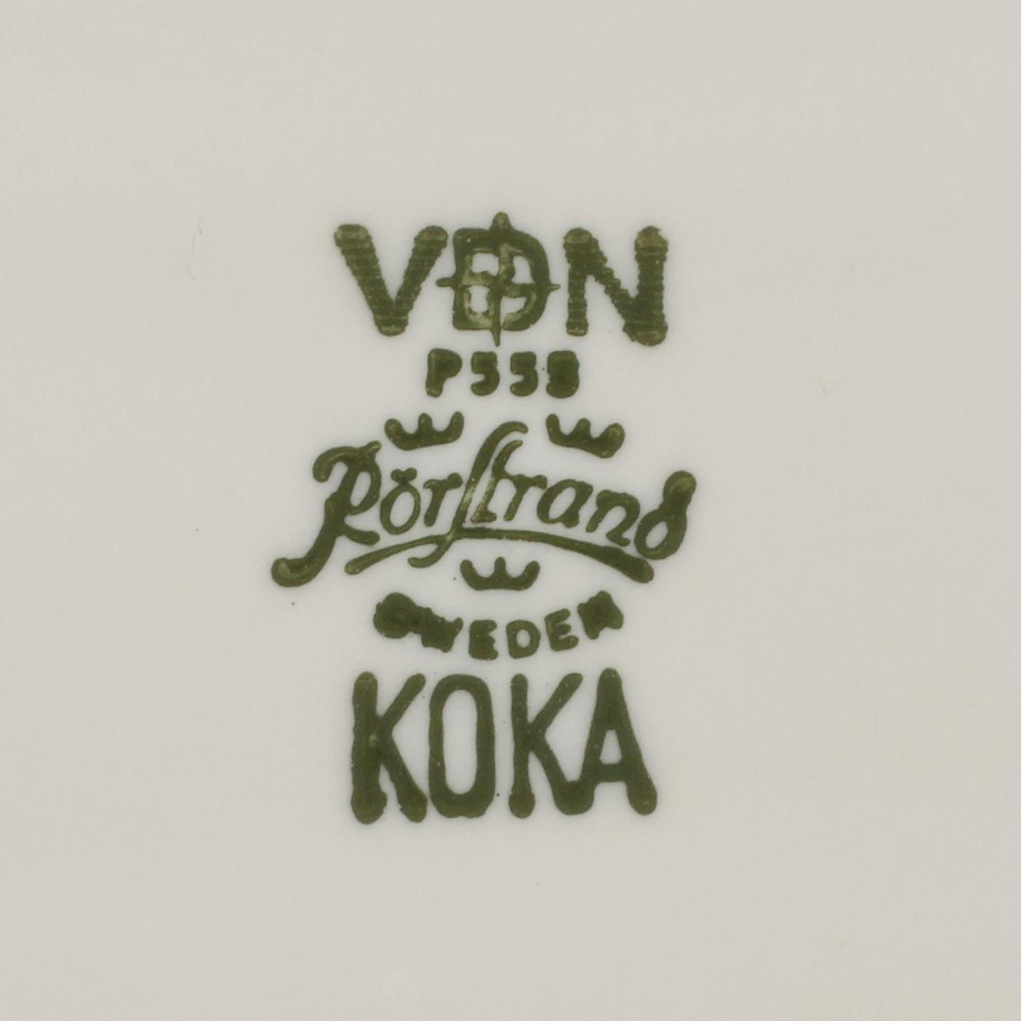 SERVISDELAR, 29 st, porslin, "Koka Blå", Hertha Bengtsson, Rörstrand, 1956 - 1988.