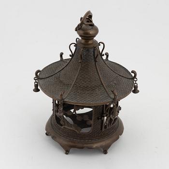 A Japanese 'Toro' bronze hanging lantern, early 20th Century.