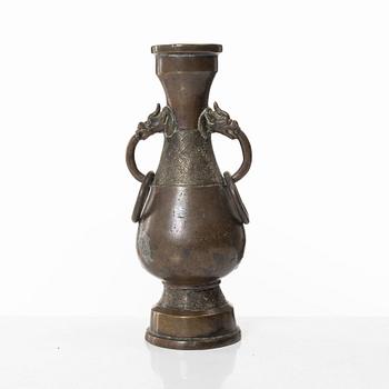 A Chinese bronze vase, Ming dynasty (1368-1644).