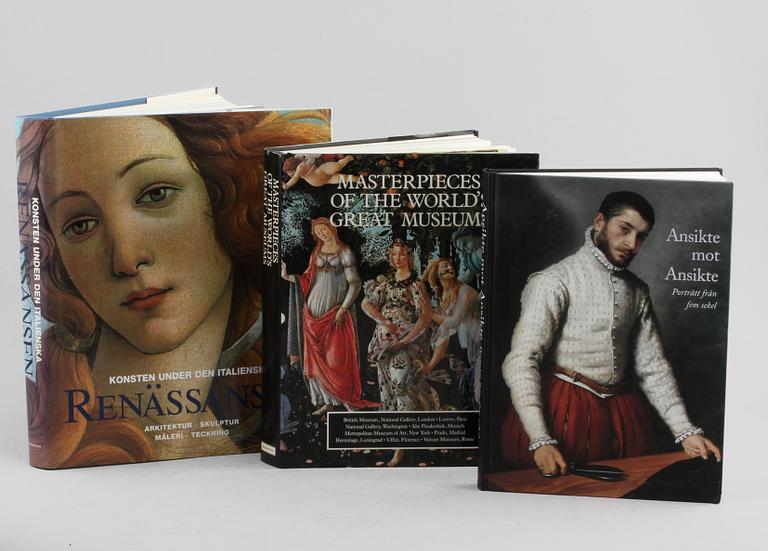 PARTI KONSTBÖCKER och KATALOG, 10 st, sent 1900-/tidigt 2000-tal.