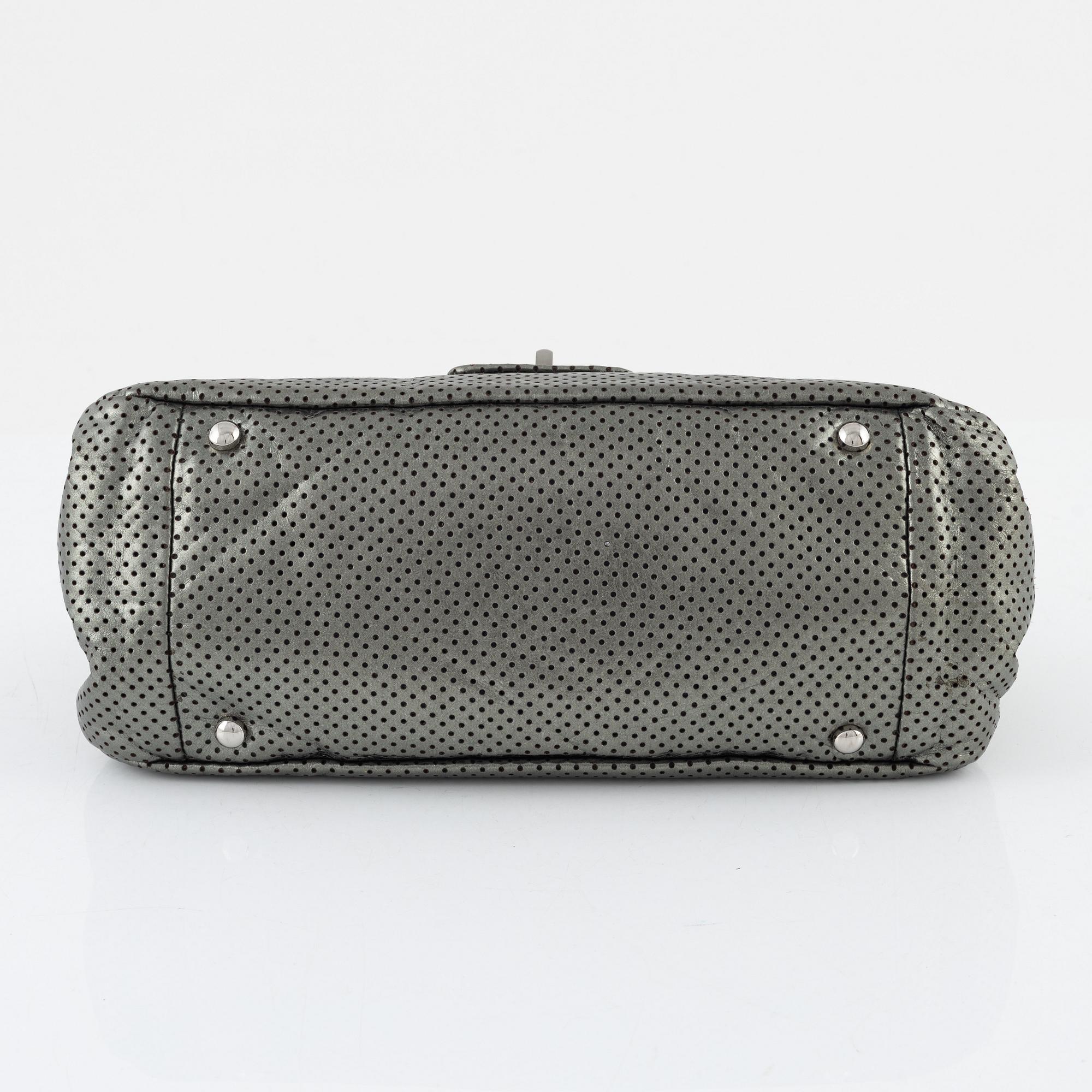 Chanel, a perforated metallic leather bag, 2006-2008.