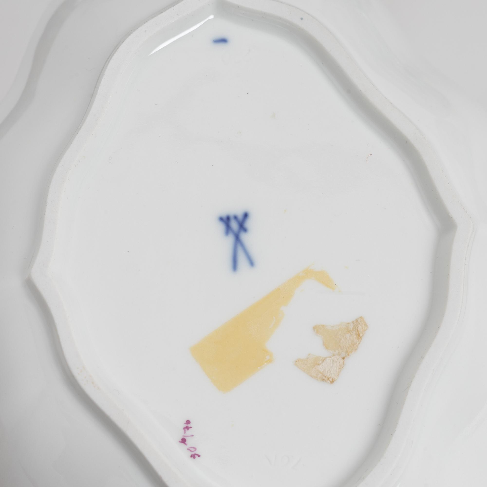 Porslin, 6 delar, bl a Meissen, 18/1900-tal.