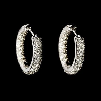 EARRINGS, brilliant cut diamonds, tot. 2.58 cts.