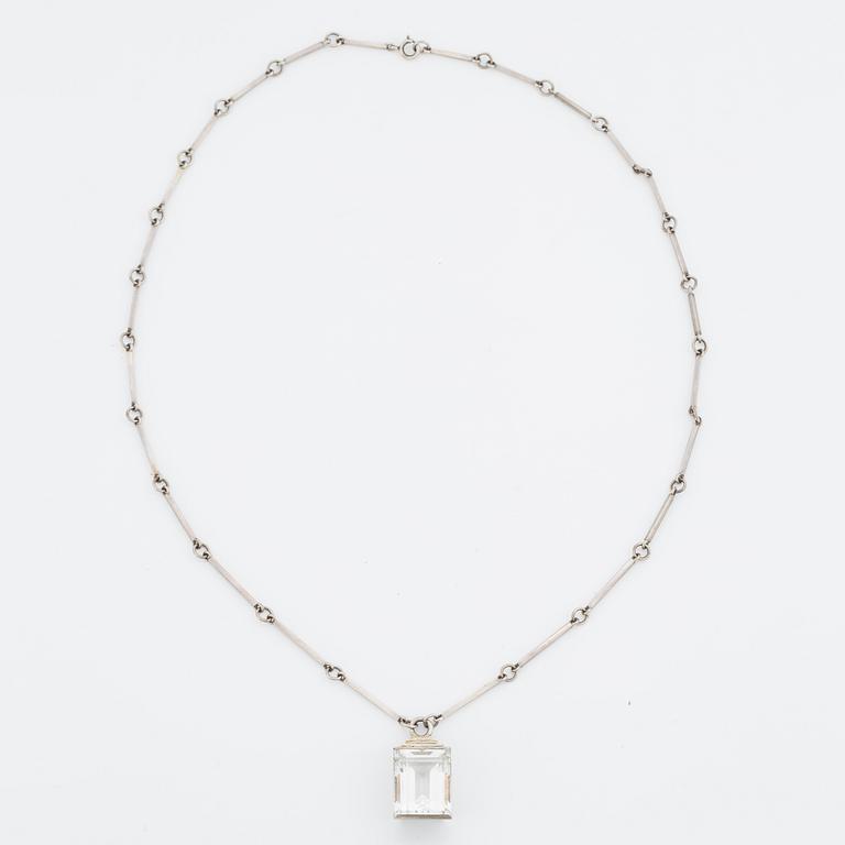 Wiwen Nilsson,  silver and faceted rock crystal necklace, Lund, 1937.