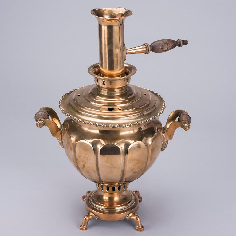 SAMOVAR, mässing, Tula, Ryssland 1800-talets slut.