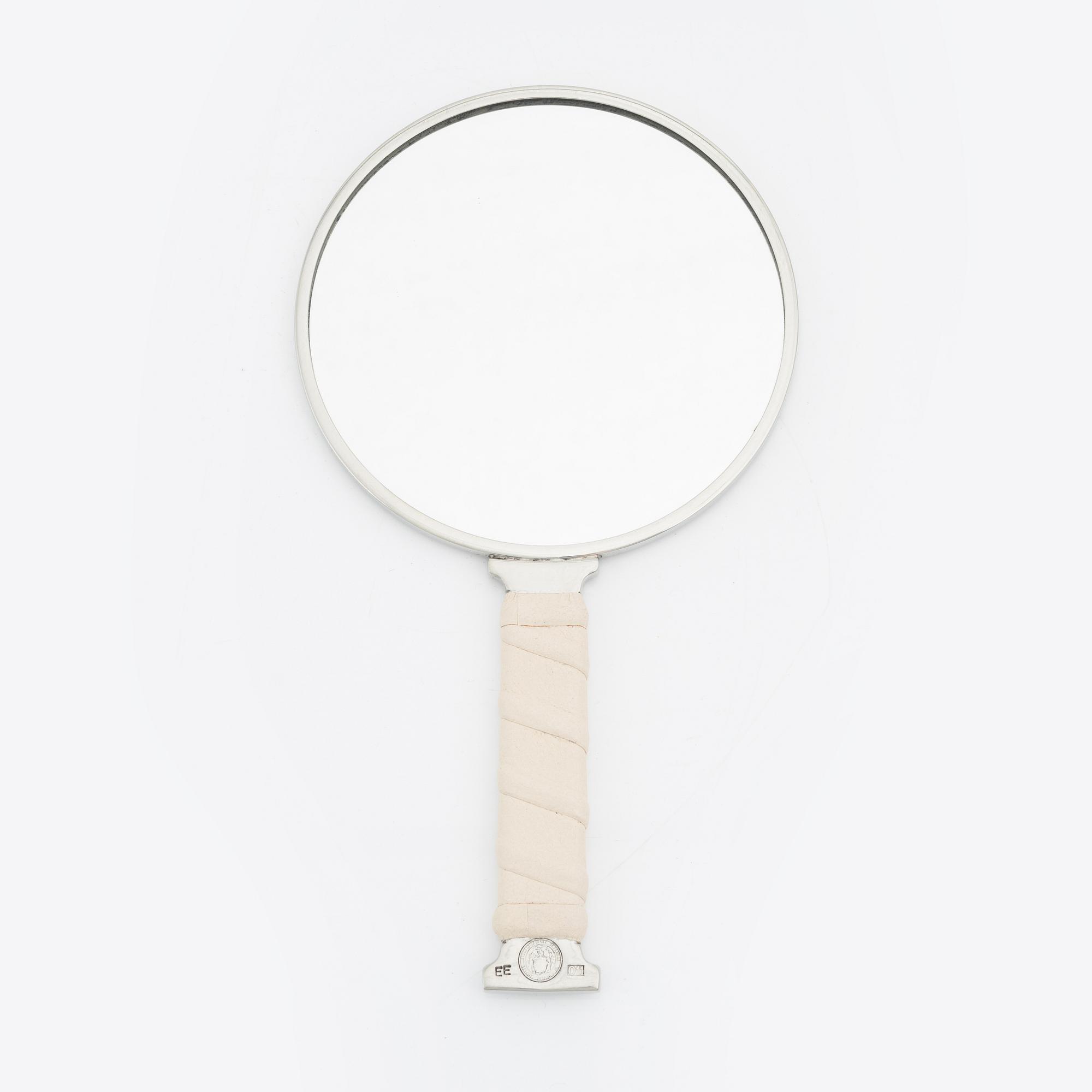 Eric Ericsson, a pewter and leather hand mirror 'Självbild Nr 5', 2012.
