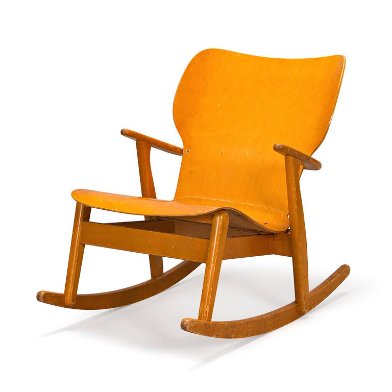 Ilmari Tapiovaara, a 1940s 'Domus' rocking chair for Keravan Puuteollisuus.