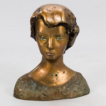 ESSI RENVALL, sculpture, bronze and mixed media, signed.