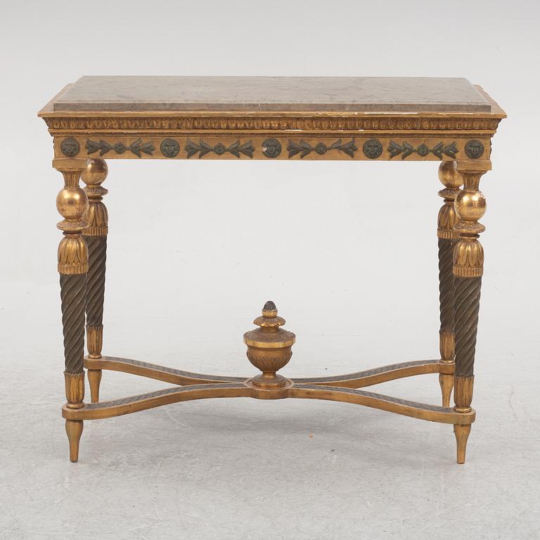 A late Gustavian-style giltwood 'table de milieu', late 19th century.