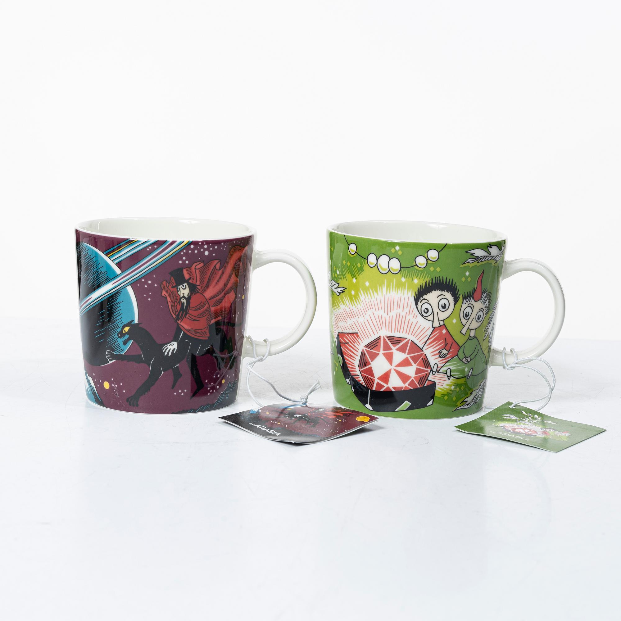 Arabia, 29 Moomin mugs, Finland.