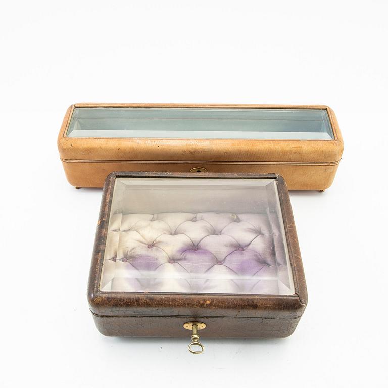 Jewellery boxes, 2 pcs, 20th century.