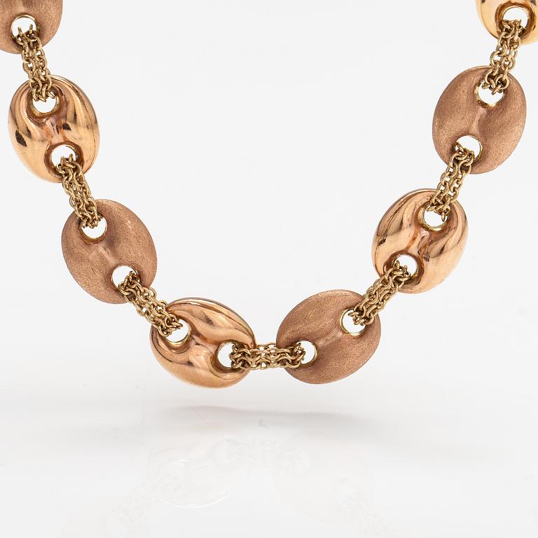 Armband, 14K röd- och gultguld. Italien.