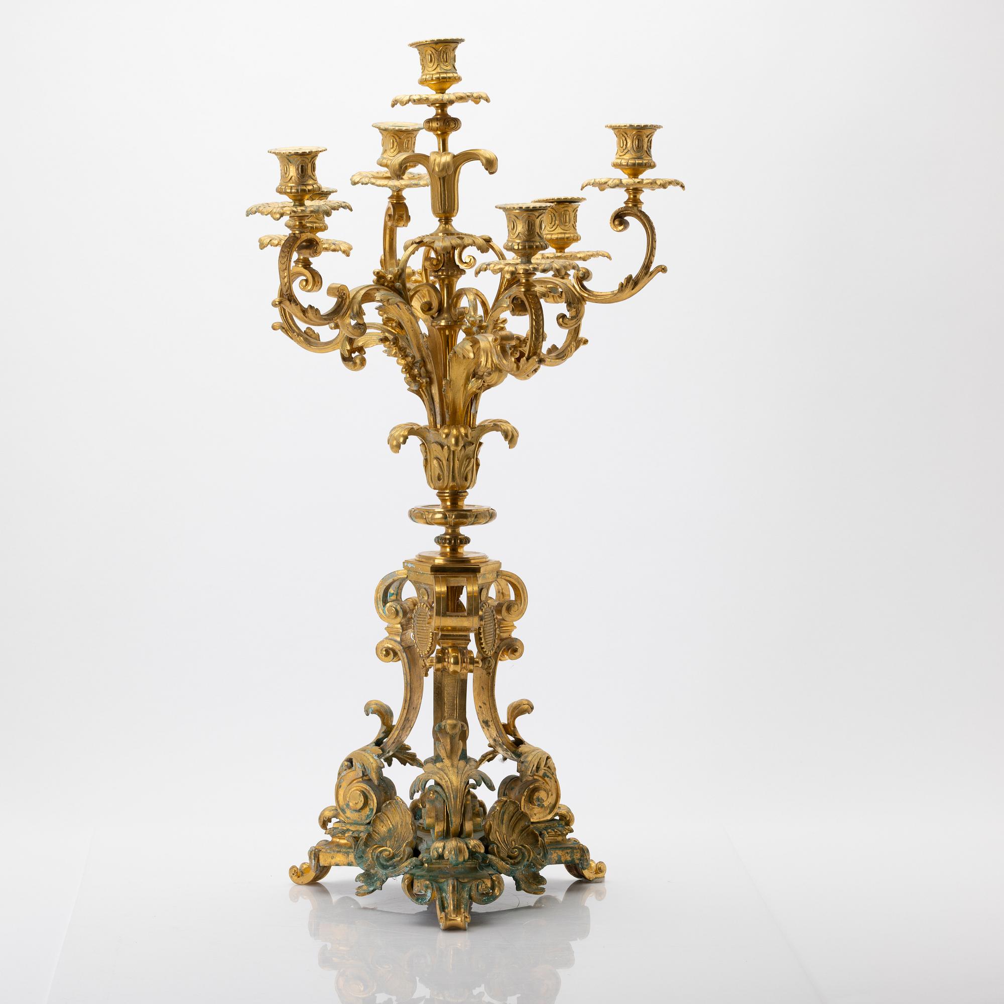 Kandelaber, rokokostil, 1800-tal.