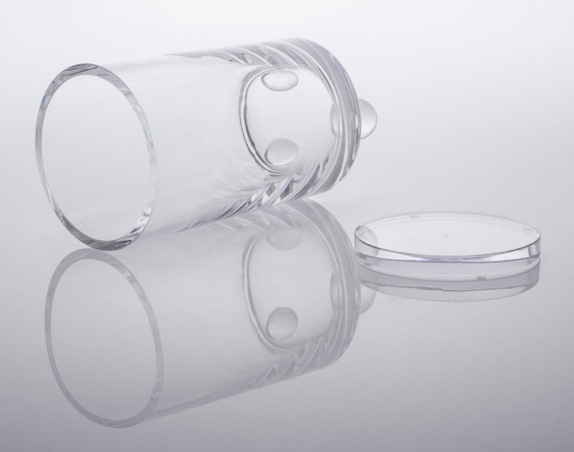 A glass vase by Karl Lagerfeld for Orrefors, signed and numbered 160/500.