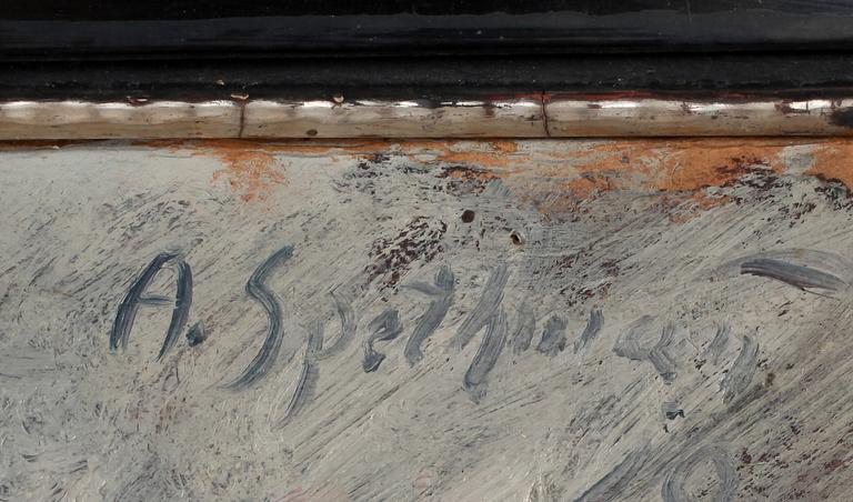 ALBERT SPETHMANN, olja på pannå, signerad.