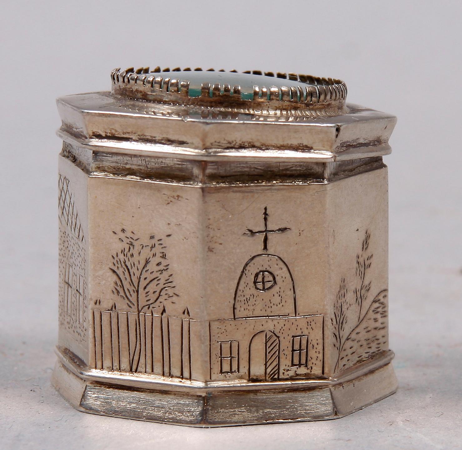 SVAMPDOSA, silver, Peter Andreas Thomasson, Karlskrona, verksam 1832-1864.