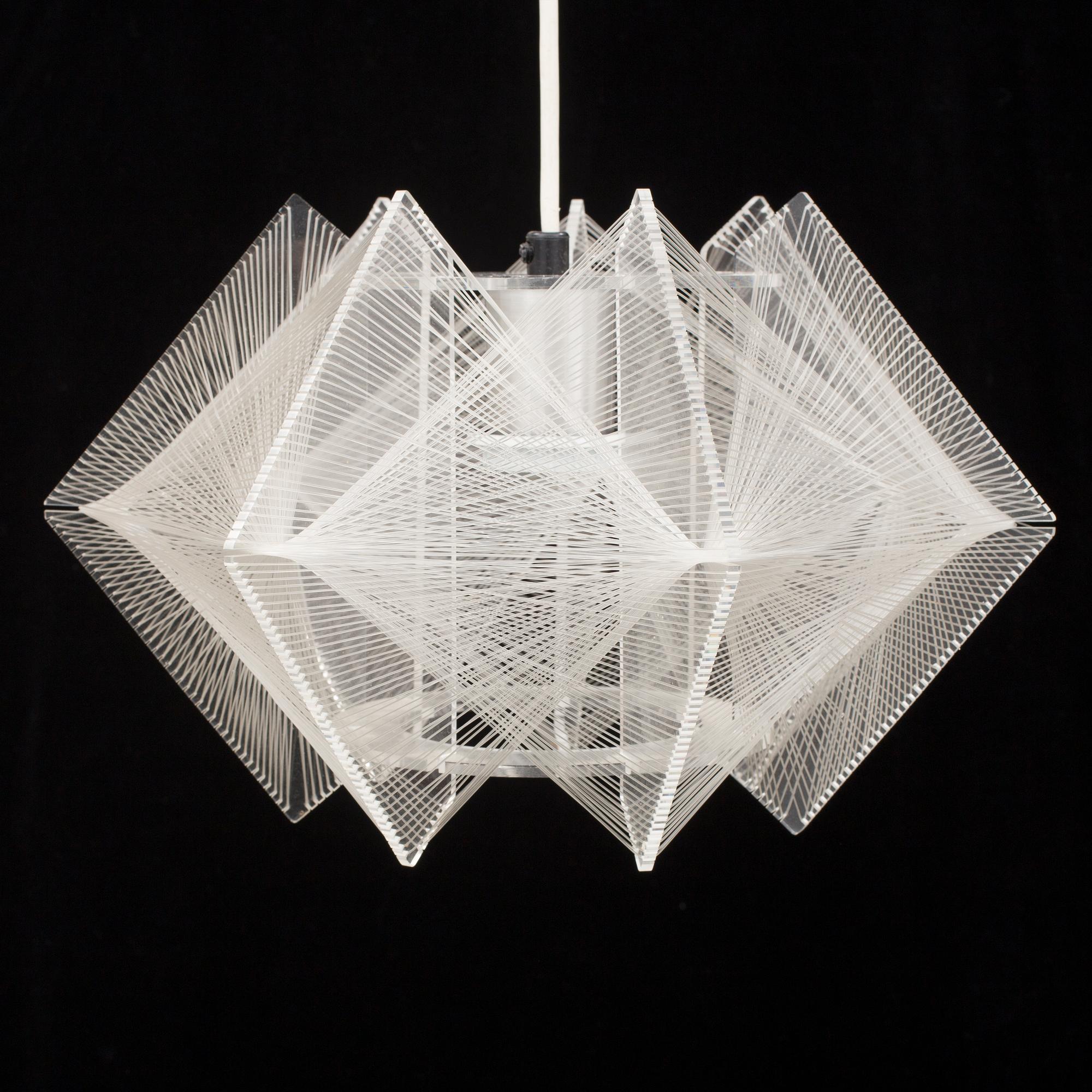 TAKLAMPOR, ett par, plexi-glas och nylon tråd, 1960-tals.