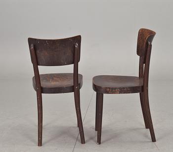 STOLAR, 4 st, Thonet, etikettmärkta, 1900-talets första hälft.