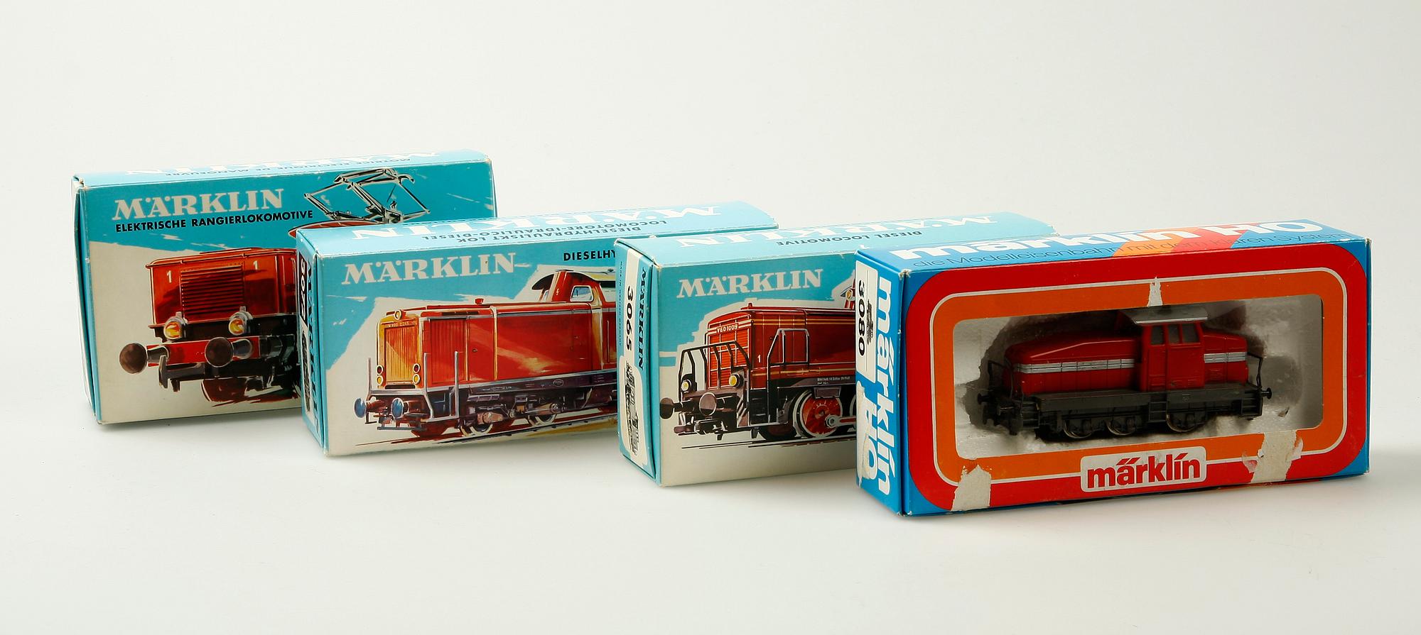 LOK, 4 st, Märklin, 3080, 3001, 3065 samt 3072, H0.