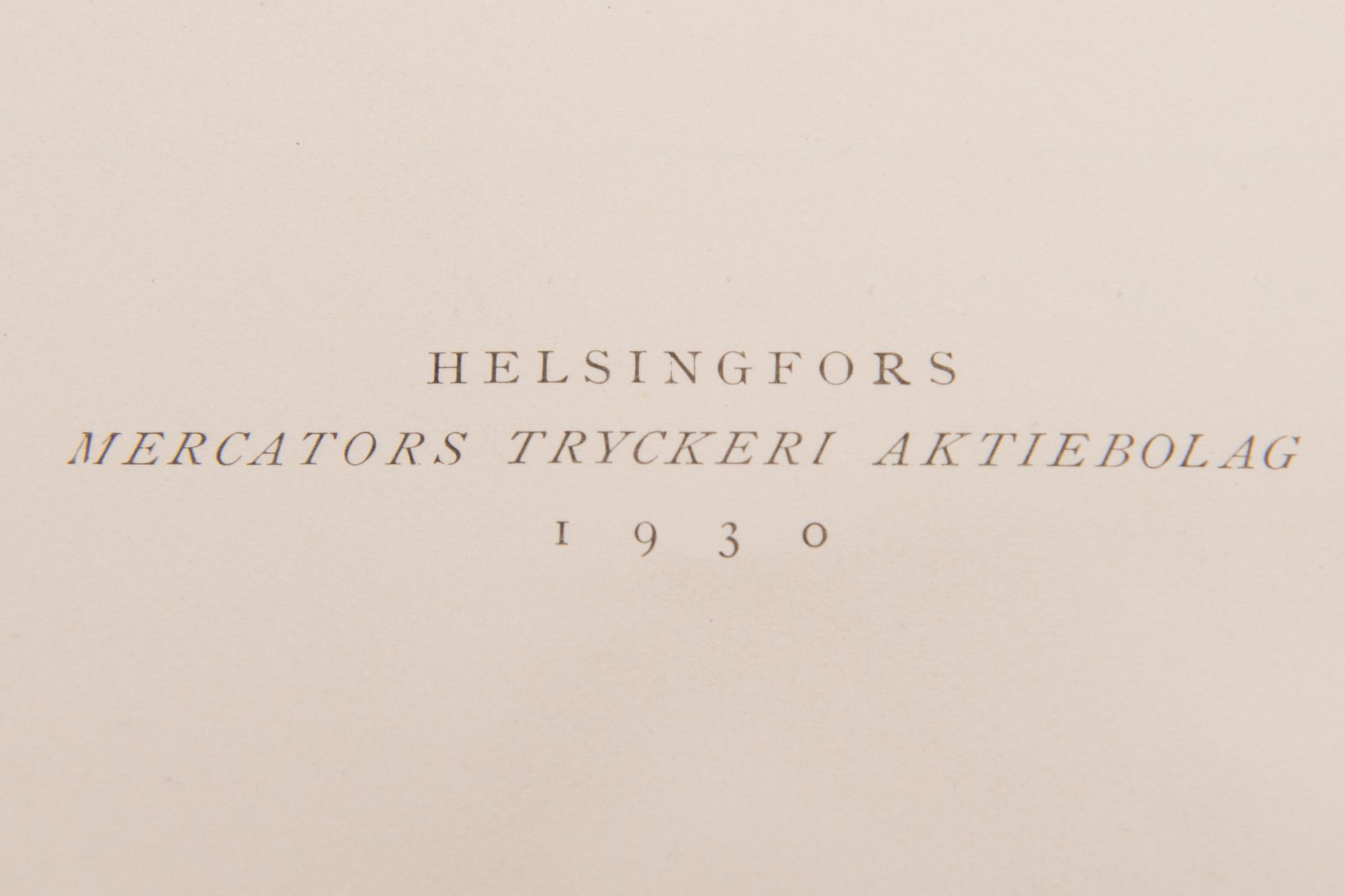 A four-volume book set about mansions in Finland "Herrgårdar i Finland", Helsinki 1928-30.