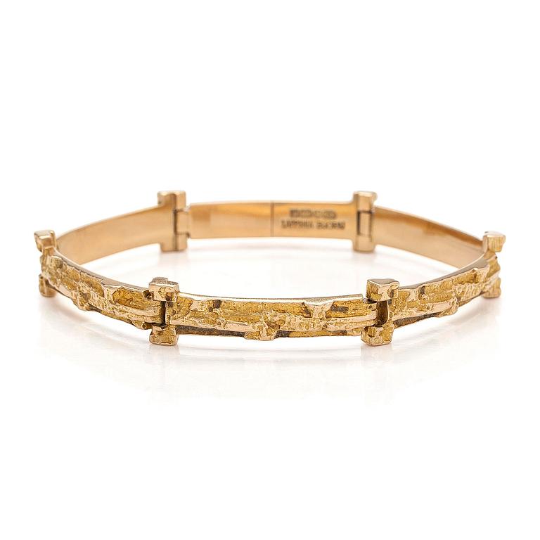 Björn Weckström, a 14K gold bracelet 'Tundra' for Lapponia 1973.