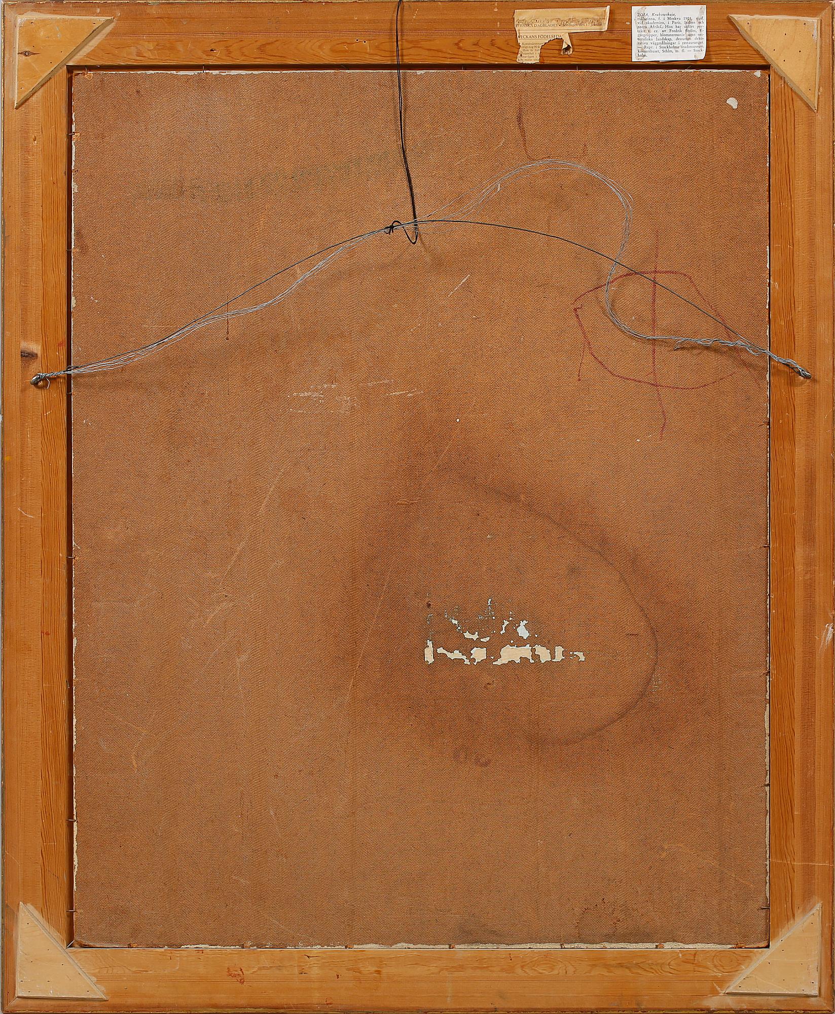 ZOIA KRUKOVSKYA LAGERKRANS, olja på pannå, signerad.