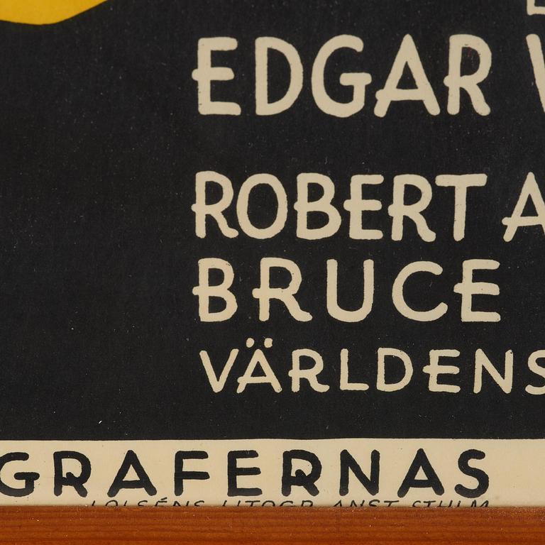 MOVIE POSTER, "King Kong", J Olséns Litografiska Anstalt, Stockholm, 1933.