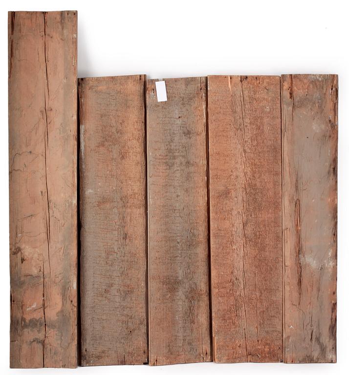 VÄGGFÄLT, 5 delar, allmoge, Hälsingland, 1800-tal.