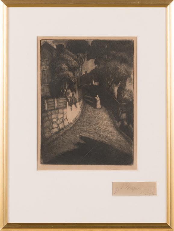 Albert Edelfelt, etsning, osignerad.