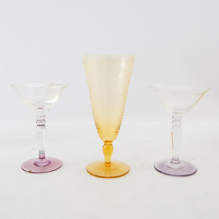 Drink set with ice bucket, cooler, glasses, etc. first half/mid 20th century.