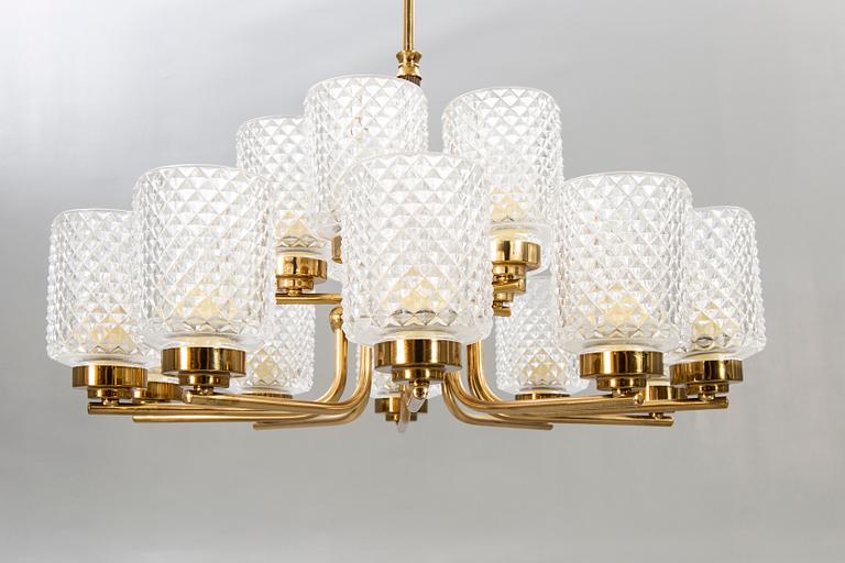 A Swedish 1950/60s brass ceiling lamp.