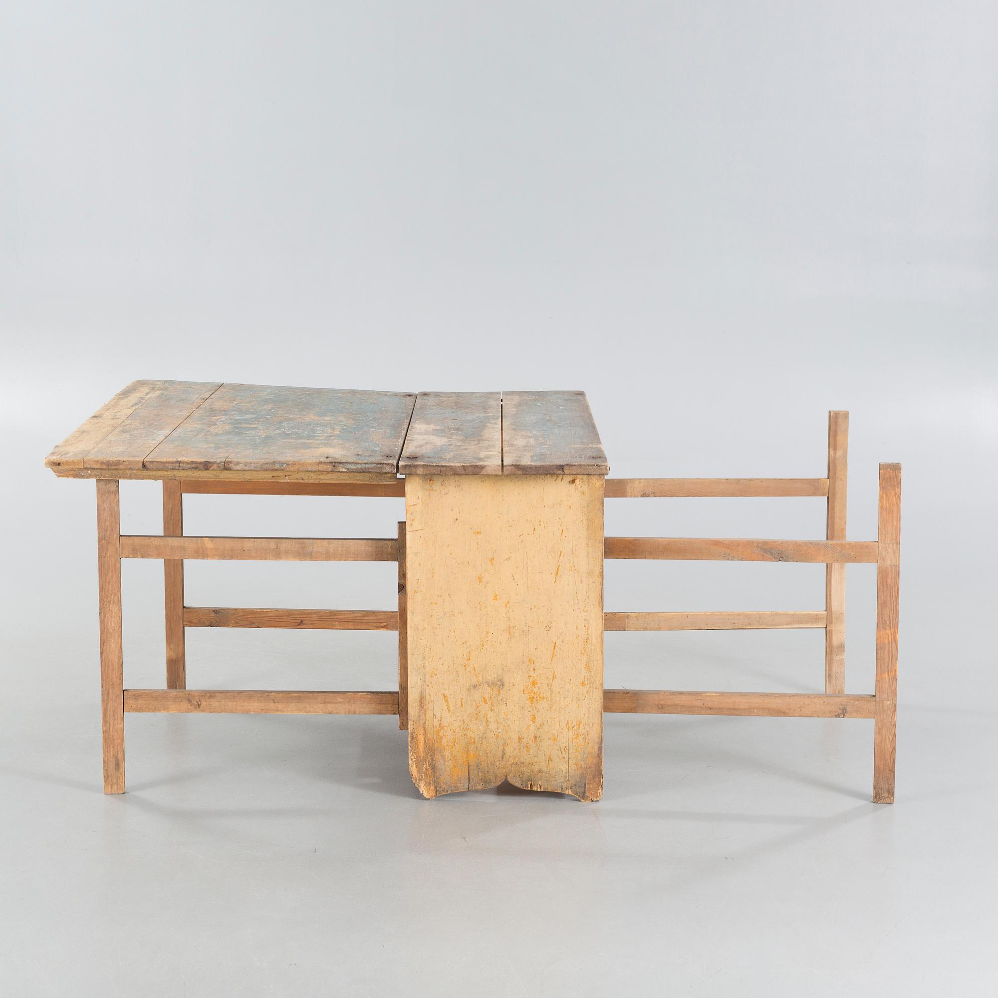 A Swedish handcrafted table, 19th century.