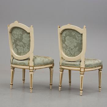 STOLAR, 5 st. Gustavianska. Samtliga med Stockholms stolmakareämbetets sigill, 1700-talets andra hälft.
