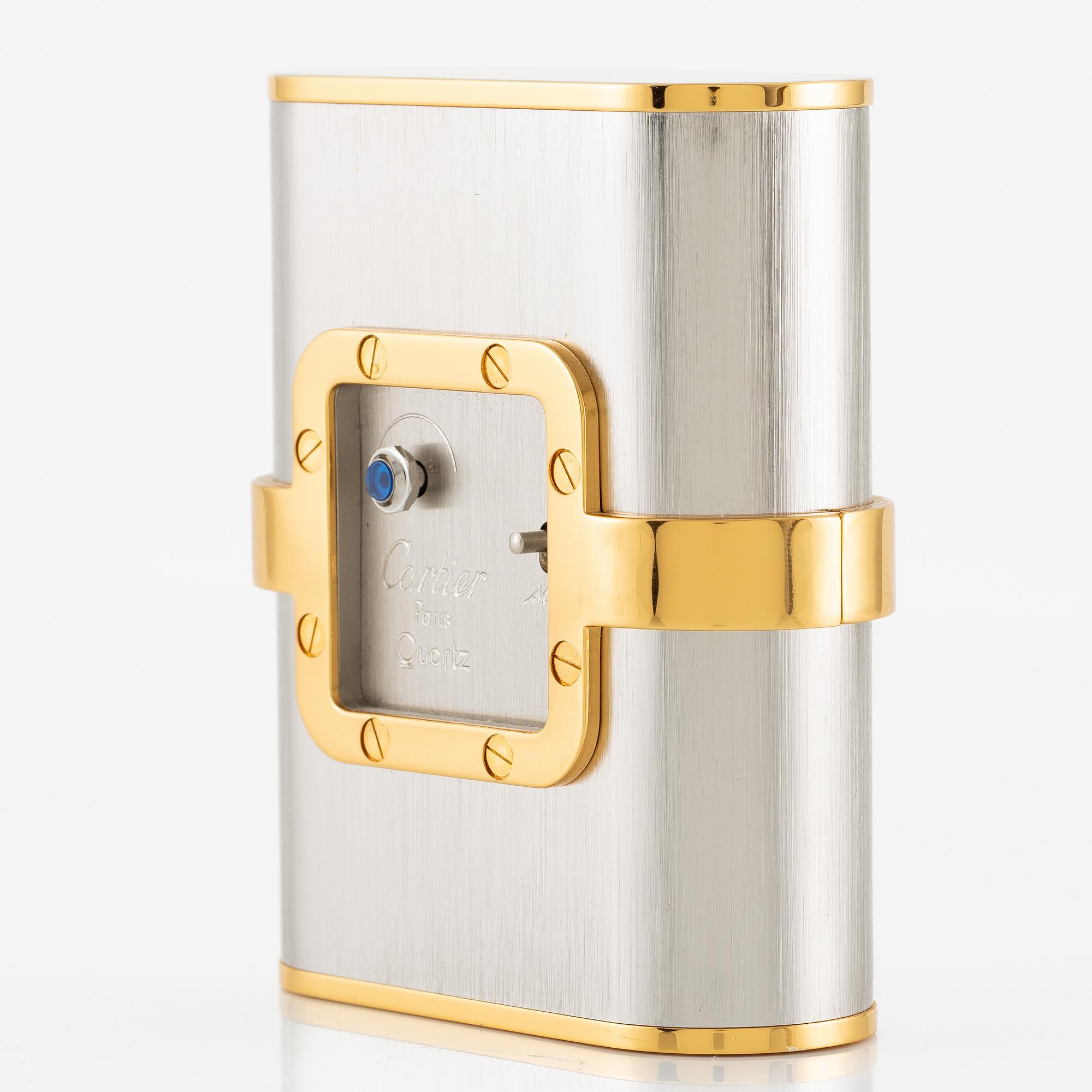 Cartier, Santos de Cartier "Pendulette", table clock, approx. 67 x 85 x 28 mm.