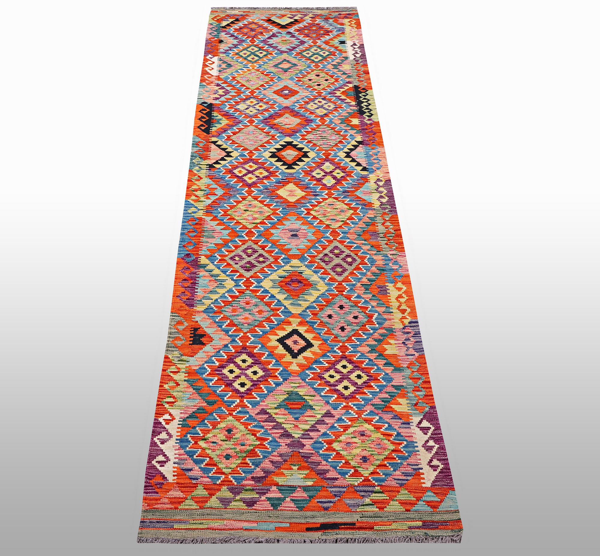 A runner, kilim 397 x 81 cm.
