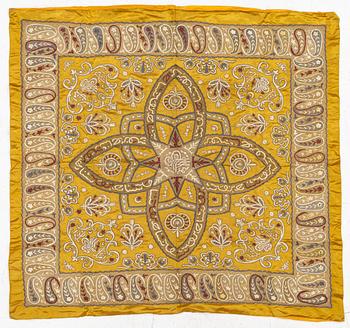 A silk an metal Shawl, c. 124 x 117 cm, Turkey, first half of the 20th century.
