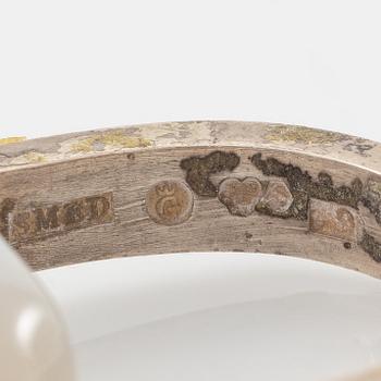 Lars Arby, fem ringar, silver, en med agat.