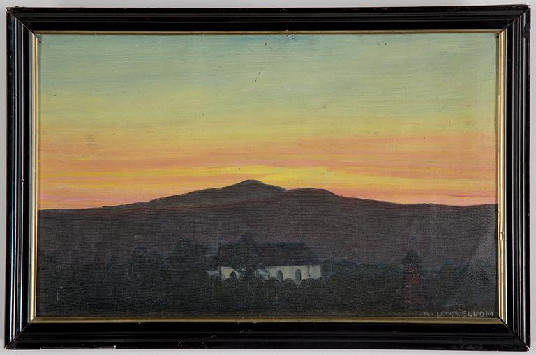 OTTO HESSELBOM, olja på duk uppklistrad på pannå. Signerad.