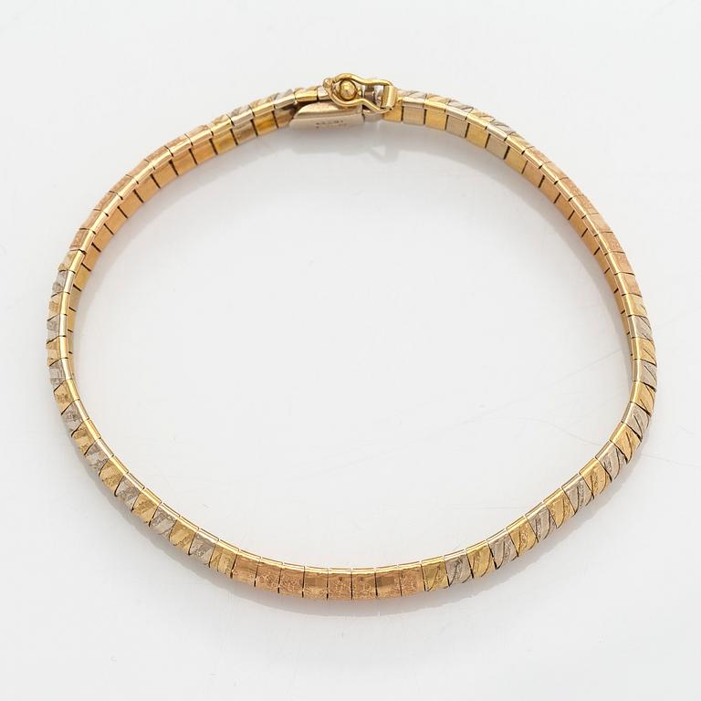 Armband, 18K trefärgsguld, Italien.