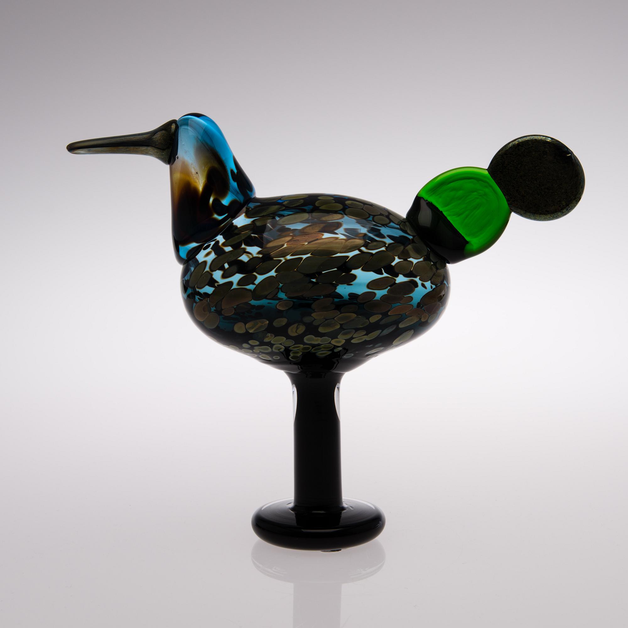 OIVA TOIKKA, LINTU. Kiikkuri. Sign. Oiva Toikka, Nuutajärvi. 1990-luvun puoliväli.