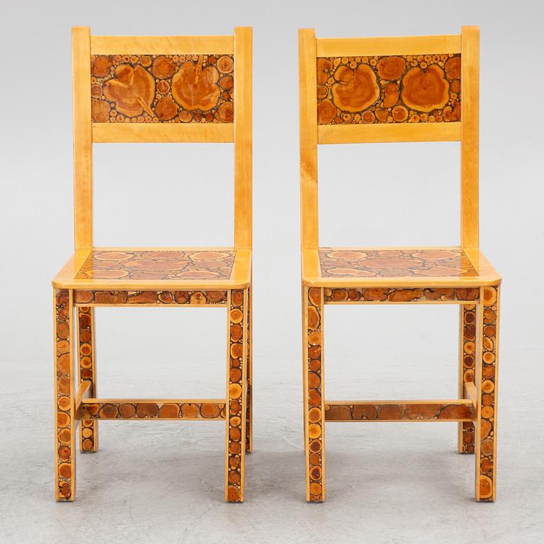 Dining table with 4 chairs, second half of the 20th century.