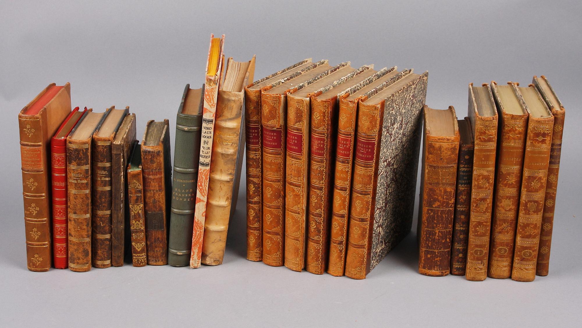 PARTI BÖCKER, 23 st, mest lyrik och skönlitteratur, bla Arbeten af Johan Gabriel Oxenstierna, vol I-III, 1805-1808.