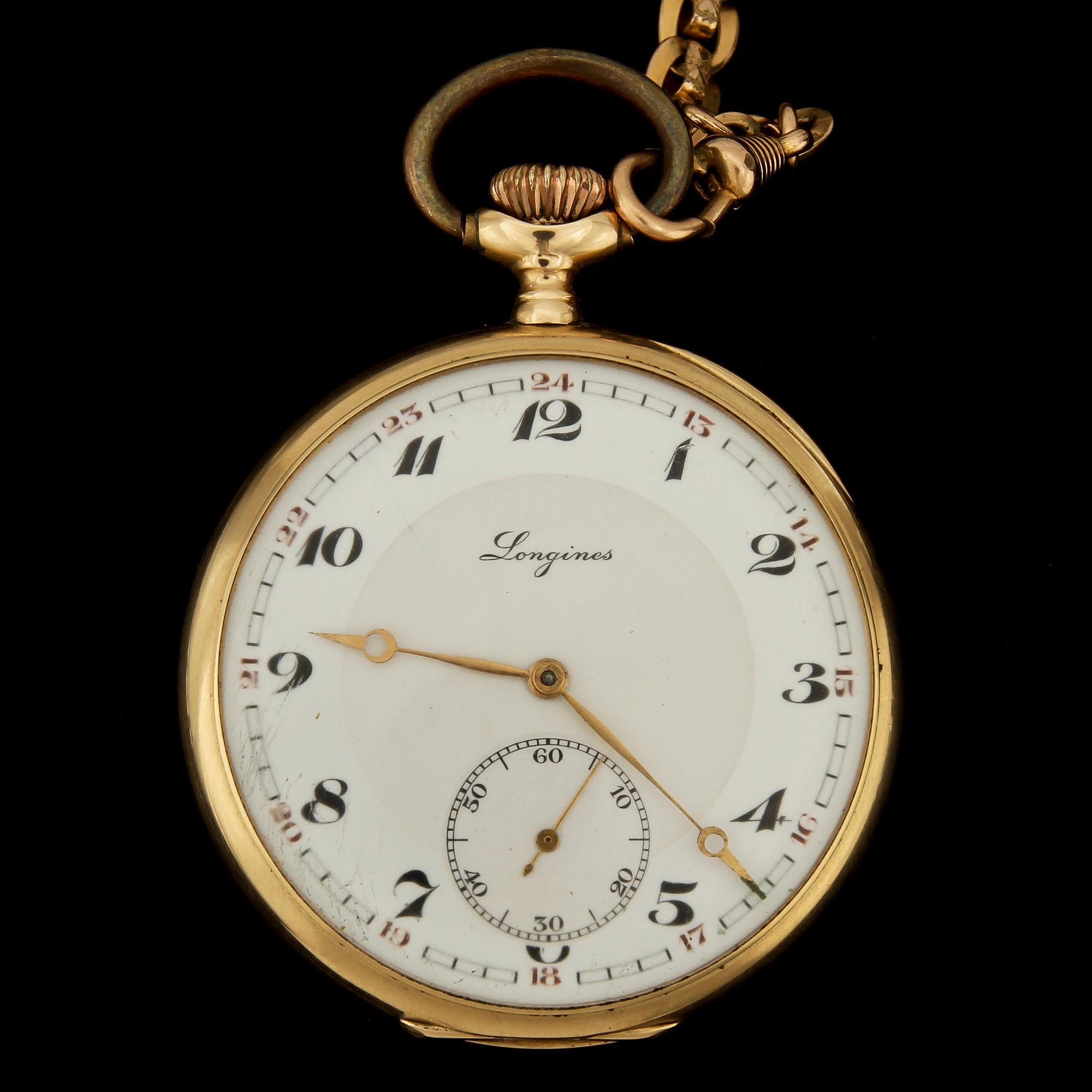 FICKUR, 14 k guld, Longines, omkring 1930.